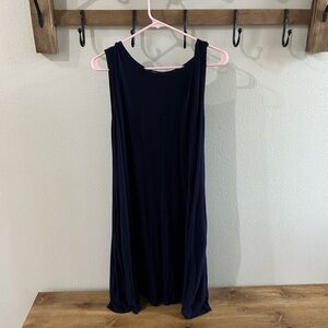 Women's Sleeveless Navy Swing Dress